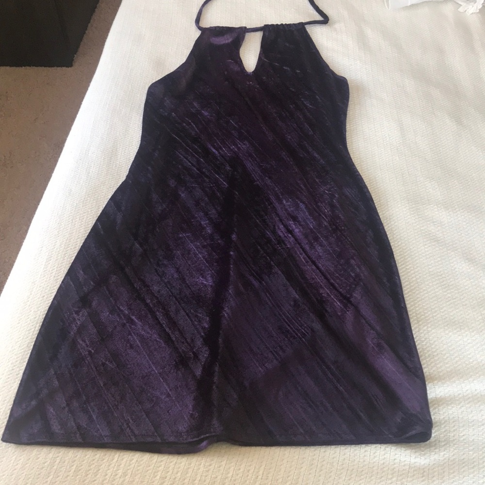 Velvet purple mini dress